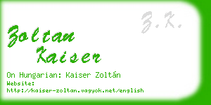 zoltan kaiser business card